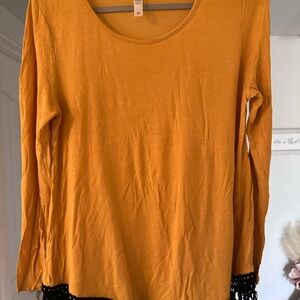 Infinity Raine Mustard with Fringe Top